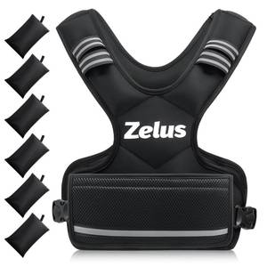 lot 63011 image: ZELUS Weighted Vest for Men and Women  4-10lb11-20lb20-32lb Vest with 6 Ironsand Weights for Home Workouts  Adjustable Body Weight Vest Exercise Set for Cardio and Strength Training (4-10 lb.) - Retail $27
