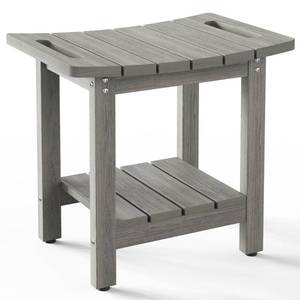 lot 63013 image: oridom HIPS Shower Benches for Inside Shower, Shower Stool with Space-Efficient Storage Shelf, Waterproof Shower Chair Seat for Spa Bathroom(Light Gray) - Retail $54