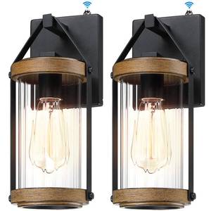lot 63032 image: LONEDRUID 2 Pack Dusk to Dawn Outdoor Wall Light Fixtures Photocell Sensor Exterior Lantern Sconce Lighting Waterproof Outside Wall Mount Lamp for House Patio Garage Entryway Doorway - Retail $70