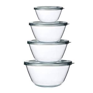 lot 63043 image: M MCIRCO Glass Mixing Bowls with Lids,  2 Packs Glass Bowl Set, Nesting Bowls for Meal Prep, Food Storage, Bowls For Cooking, Baking, BPA-Free, - Retail $30