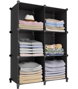 lot 63984 image: Storage Organizer, Closet Organizer Storage Cabinet Shelf Bookcase Bookshelf with Metal Hammer, Storage Cubes Organizer Cabinet for Kids, Closet, Bedroom, Bathroom(11.8x11.8x11.8 inch)Black 6 cube - Retail $25