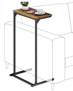 lot 25924 image: TUTOTAK C Shaped End Table, Tv Tray, Small Side Table, 28.7 inch Tall Couch Table, Tray Table, Sofa Table, Living Room, Bed Room, Brown TB01BB071 - Retail $24