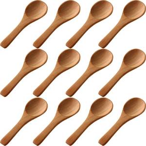 lot 25934 image: Boao 50 Pcs Small Wooden Spoons, 3.5 L, Mini Wood Natural Tiny Spoons Wooden Little Teaspoons for Jars Sugar Creamer Honey Spices Salt Kitchen Supplies (Light Brown) - Retail $16