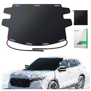 lot 25959 image: Zanch Upgrade Windshield Cover for Ice & Snow Fast Install & Removal 600D Oxford Fabric Against Magnetic Fit Snow, Ice, Frost, Winter Accessories - Fit for Sedan,Small to Mid-Size SUVs - (69x48) - Retail $34