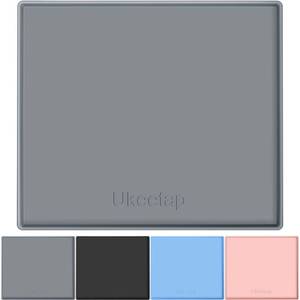 lot 25969 image: ukeetap 22 x 19 Extra Thick Waterproof Silicone Mat with Raised Edge, Under Sink Mat for Kitchen & Bathroom, Kitchen Cabinet Liner, Multi-Purpose for Storage & Protection, Gray - Retail $12