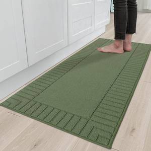 lot 25974 image: BEQHAUSE-Kitchen-Rugs-Non Slip-Kitchen-Mats-for-Floor Machine Washable Kitchen Rugs Absorbent Kitchen Carpet with TPR Non Skid Backing,Green, 24x60 - Retail $36