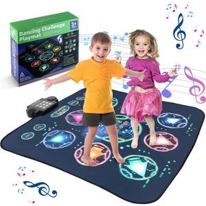 lot 25977 image: Dance Mat, Electronic Dance Mixer Rhythm Step PlayMat,Dance pad Game Toy for Girls Boys,ChristmasFestivalBirthday Gift for Kids, Built-in Music,24 Challenge Levels,Age 3-4 6 7 8 9 10 11 12 Year Old - Retail $31