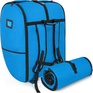 lot 25984 image: WELIDAY Padded Car Seat Travel Bag Compatible with Doona, Infant Car Seat Travel Bag, Foldable Car Seat Stroller Gate Check Bag for Airplane (Blue) - Retail $36