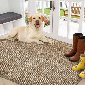 lot 26003 image: REFETONE Indoor Doormat, Front Door Mat 32x48 Absorbent Rubber Backing Non Slip Back Door Mats, Washable Low-Profile Inside Floor Mat Door Rugs for Entryway, Resist Dirt Mud Mat for Dogs, Coffee - Retail $48