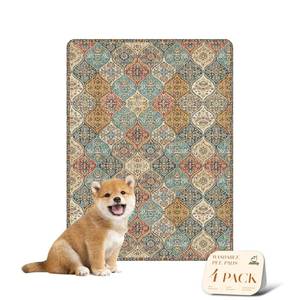 lot 26011 image: nunubaby 4PACK Washable Pee Pads for Dogs, Stylish, Non-Slip and Leak-Proof Pee Pads. Reusable Potty Pads for Dogs for Crates and Floors.(CreamMulti, 18 x24 ) - Retail $20