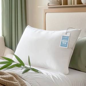 lot 26028 image: Hypoallergenic Bamboo Viscose Soft Pillow with Down Alternative Filling, King Size, Breathable Luxury Hotel Quality for All Sleeper, Oeko-Tex Certified, Machine Washable Bedding Pilow