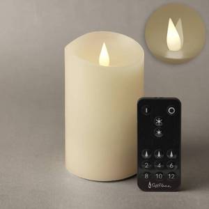 lot 26039 image: Softflame Flameless LED Candles with Remote Control, 3x 5Flickering 3D Moving Flame Battery Operated Candles in Real Wax Shell for Indoor Use, Home decor Ivory - Retail $20