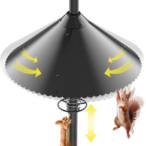 lot 26056 image: Onlyfly Metal Squirrel Baffle - Squirrel Baffle for Bird Feeder Pole, Upgrade Spring Motion Design for Better Protection, 19 Inch Heavy Duty Guard for Outside Bird Feeder Pole Mount (Pole Not Included)