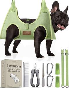 lot 26060 image: Loesuona Dog Grooming Hammock for Dogs Cat Grooming Hammock,Dog Sling for Nail Trimming with Dog Nail Clippers for Small Dogs,Dog Hammock for Nail Trim,Dog Hanging Harness for Nail Trimming - Retail $16