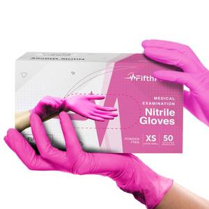lot 26063 image: Fuchsia Hot Pink Nitrile Disposable Gloves - 50 Count - 3 Mil Nitrile Gloves Medium - Powder and Latex Free Rubber Gloves - Surgical Medical Exam Gloves - Food Safe Cooking Gloves - Retail $6