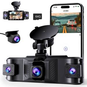 lot 26071 image: 4 Channel 2.5K Dash Cam Front Rear Left Right, 170° Wide Angle Car Dash Camera with 5GHz WiFi & App Control, G-Sensor, Super Night Vision, 24H Parking Monitor, Loop Recording, 64GB SD Card Included - Retail $60