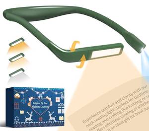 lot 26076 image: Neck Reading Light, Book Light for Reading in Bed, Eye-friendly Wide Reading Lamp, Bendable Arms & 2 Bright Lights, Rechargeable Booklight Stepless Dimming, Book Lover Gifts Knitting Crochet Craft - Retail $22