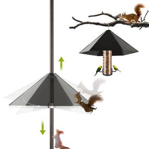 lot 26079 image: YINGYM Widened 19 Metal Squirrel Baffle for Bird Feeder Poles - Outside Baffle Guard, Weatherproof Outdoor Squirrel Proof Protector with Matte Black Finish (1 Pack) - Retail $20