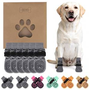 lot 30179 image: KOOLTAIL Anti Slip Dog Socks for HotCold Pavement to Prevent Licking Paws, Paw Protector&Dog Boots with Grippers for Hardwood Floors,Traction Control No Twist Booties for  Dogs XL - Retail $16