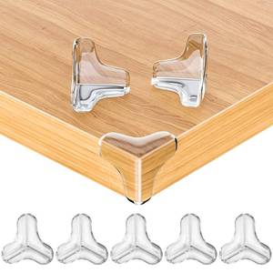 lot 30186 image: 7 Pack Large Clear Corner Protectors for Baby Proofing Furniture - Table Edge Guards and Bumpers - Retail $5
