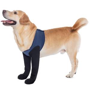 lot 30197 image: COODEO Dog Socks & Paw Protectors - Front Paws Only, Non-Slip Waterproof Dog Boots to Prevent Paw Licking, Protect Wounds & Aids Post-Surgery Recovery (Blue, L) - Retail $32