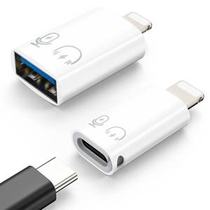 lot 30199 image: MoKo USB C Female to Lightning Male Adapter, Lightning Male to USB-A Female OTG Adapter Connector for iPhone 14131211 Pro MaxiPadiPodAirPods, Support 10W Fast ChargingData TransferAudio - Retail $10