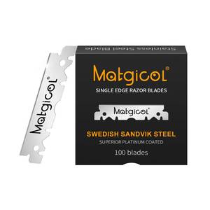 lot 30201 image: Single Edge Razor Blades Refills - 100 Count Swedish Premium Platinum Straight Razors Blades for Men - Sharp, Smooth and Comfortable Shaving