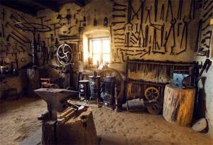 lot 30211 image: Yeele 8x6ft Background for Photography Vintage Traditional Smithy Workshop Interior Backdrop Anvil Blacksmith Shop Rural Smithy Adult Man Photo Booth Shoot Vinyl Studio Props - Retail $25
