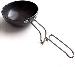 lot 30228 image: Hard Anodized Aluminium Mini Fry Pan, Dal Tadka Pan Black - Retail $14