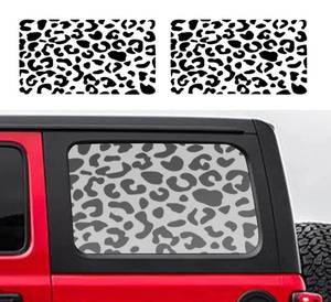 lot 40185 image: 2PCS Universal Rear Window Leopard Cheetah Decals Fit for Most Car SUV Trucks,Matte Black Leopard Cheetah Exterior Vinyl Stickers with Free Installation Tools. - Retail $20