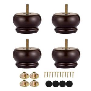 lot 40191 image: Maricome 2 Inch Wood Furniture Feet Set of 4 Replacement Bun Feet Predrilled M8 Bolt Small Round Furniture Legs for Sofa Couch Ottoman Screw in - Retail $20