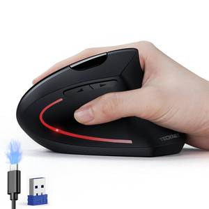 lot 40194 image: TECKNET Ergonomic Mouse, Wireless Rechargeable Vertical Mouse for Carpal Tunnel Right Hand, 4800 DPI 5 Adjustable Levels 2.4GHz with USB-A Receiver, Silent Click, for Laptop, PC, Desktop (Not USB-C) - Retail $25