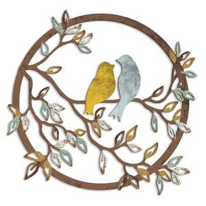 lot 51916 image: Ferraycle Metal Wall Art Bird on Tree Branch Silhouette Bird Art Decor for Living Room Garden Bedroom Office Home Wall Housewarming Party Decor(Trendy Color) - Retail $13