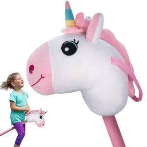 lot 51948 image: WALIKI Unicorn Stick Horse Toy for 2, 3, 4, 5, 6 & 7 Year Old Girls  Cute Birthday Gift for Little Girls  Pretend Play Pony for Toddlers & Preschoolers - Retail $32