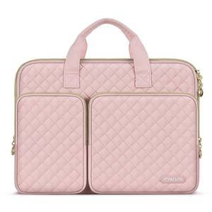 lot 51953 image: MOSISO 360 Protective Laptop Case 16 inch, 15-15.6 inch Laptop Sleeve Compatible with MacBook Pro 16 inch, HP Acer Dell Lenovo ASUS, Square Quilted Bag Cover with 2 Pockets&Handle&Belt, Chalk Pink - Retail $24