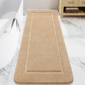 lot 59121 image: LOCHAS Bathroom Rugs, 24 x 48 Long Bath Rug, Non Slip Washable Bathroom Runner Rug Soft Thick Absorbent Bath Mat for Shower, Shaggy Plush Luxury Large Bath Rug, Beige - Retail $33