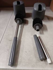 lot 59135 image: Modern Toilet Bowl Brush with Holder Set of 2 - Retail $15