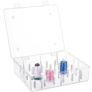lot 59139 image: New brothread Tall and Clear Storage BoxOrganizer for Holding 30 Spools Home Embroidery & Cotton Thread Spool Compatible with Tall Thread Spool from IsacordFlorianiMadeiraGlideRAConnectingThread - Retail $23