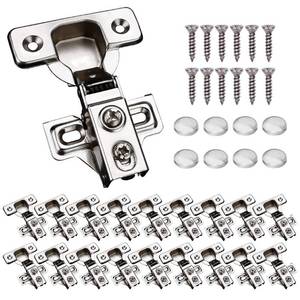 lot 59155 image: KONIGEEHRE 20 Pack Soft Close Cabinet Door Hinges for 12 Partial Overlay Cupboard, 100 Degree Opening Angel, Stainless Concealed Kitchen Cabinet Hinges with Mounting Screws and Manual - Retail $29