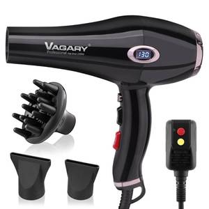 lot 59160 image: VAGARY Professional Salon 2200W Blower Dryer with Diffuser Concentrator Nozzles,Negative Ionic Blow Dryer,Low Noise Hair Dryers,2 Speeds and 2 Heat Settings 1 Cool Shot Button - Retail $35