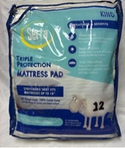 lot 8 image: Serta King Size Triple Protection Mattress Pad