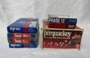 lot 18 image: 1970s Board Game Collection - Skip-Bo, Phase 10, Perquackey & UNO