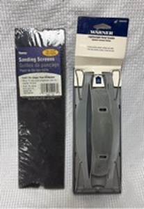 lot 21 image: Warner Lightweight Hand Sander & Homax Sanding Screens - 2 Fine & 1 Medium Grit Pack