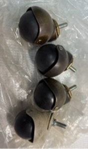 lot 37 image: Set of 4 Chair Casters (3 w 2 Diameter Wheels, 1 w 1 78 Wheel)