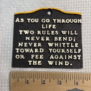 lot 40 image: Humorous Life Rules Wall Plaque