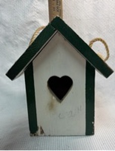 lot 82 image: 10 Decorative Wooden Birdhouse with Heart Opening