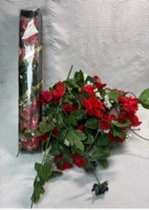 lot 87 image: 12 Silk Roses & Several Floral Garden 4 Foot Red Rose Garlands