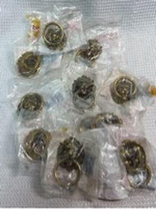 lot 88 image: Lot of 12 Brass Lion Head Drawer Pulls - Retail $45