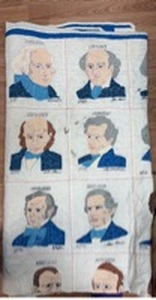 lot 90 image: Hand-Made American President Portrait Quilt (Washington to Reagan) - Retail $450