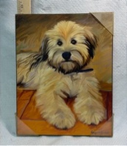 lot 96 image: 14 x 11 Painted Dog Portrait